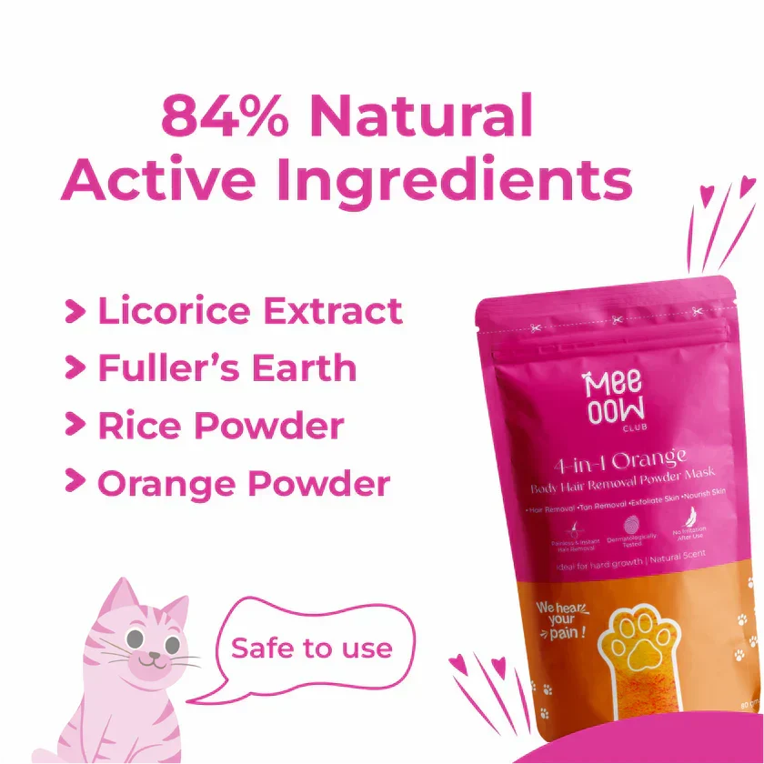 4-in-1 Turmeric Bikini Hair Removal Wax Powder Mask | Fee Delivery