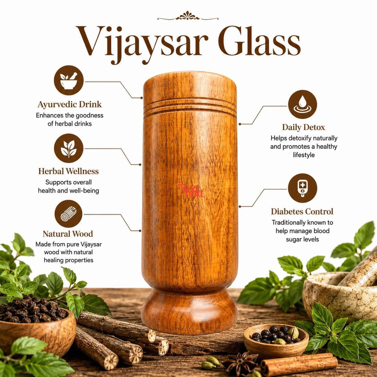 Vijaysar Wooden Glass — 100% Ayurvedic